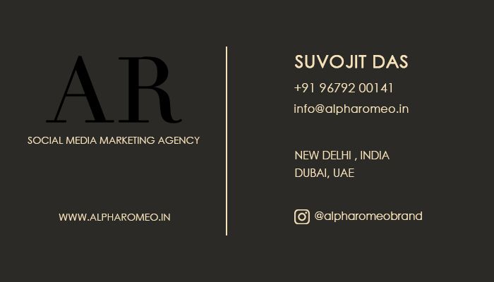 Alpharomeo.in Business Card Front